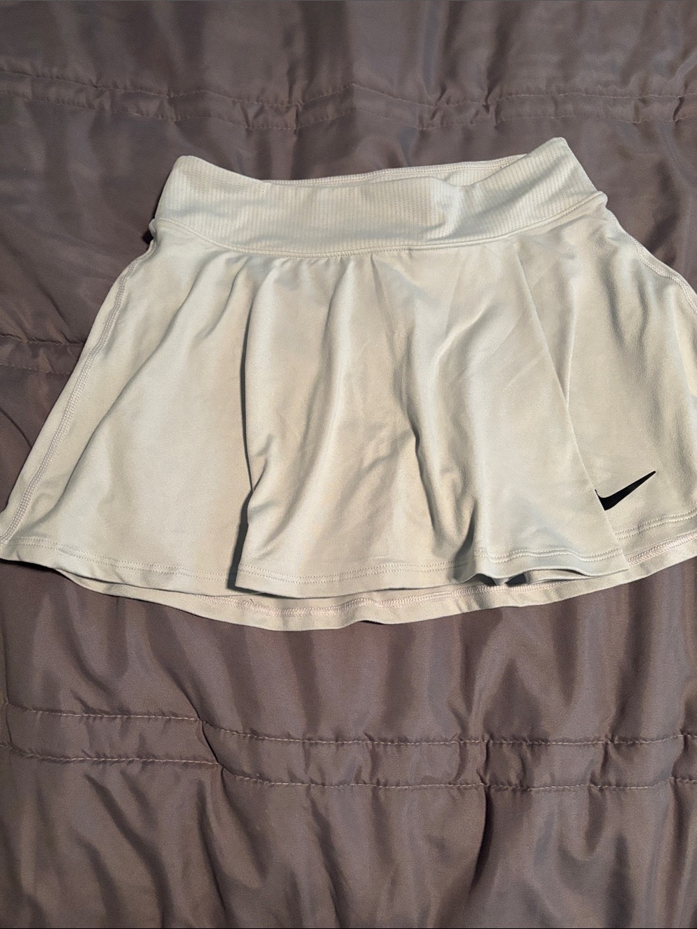 Nike White Women's Athletic Skirt with Black Swoosh